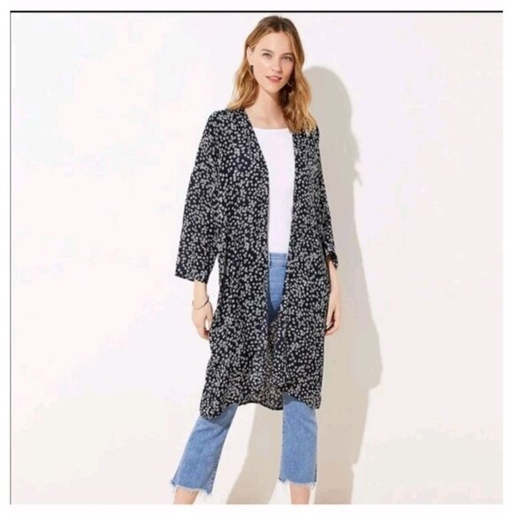 Ann Taylor/Loft Tops - Loft Kimono Womens Sz M/L  Blue Floral Print Open Front  NWT